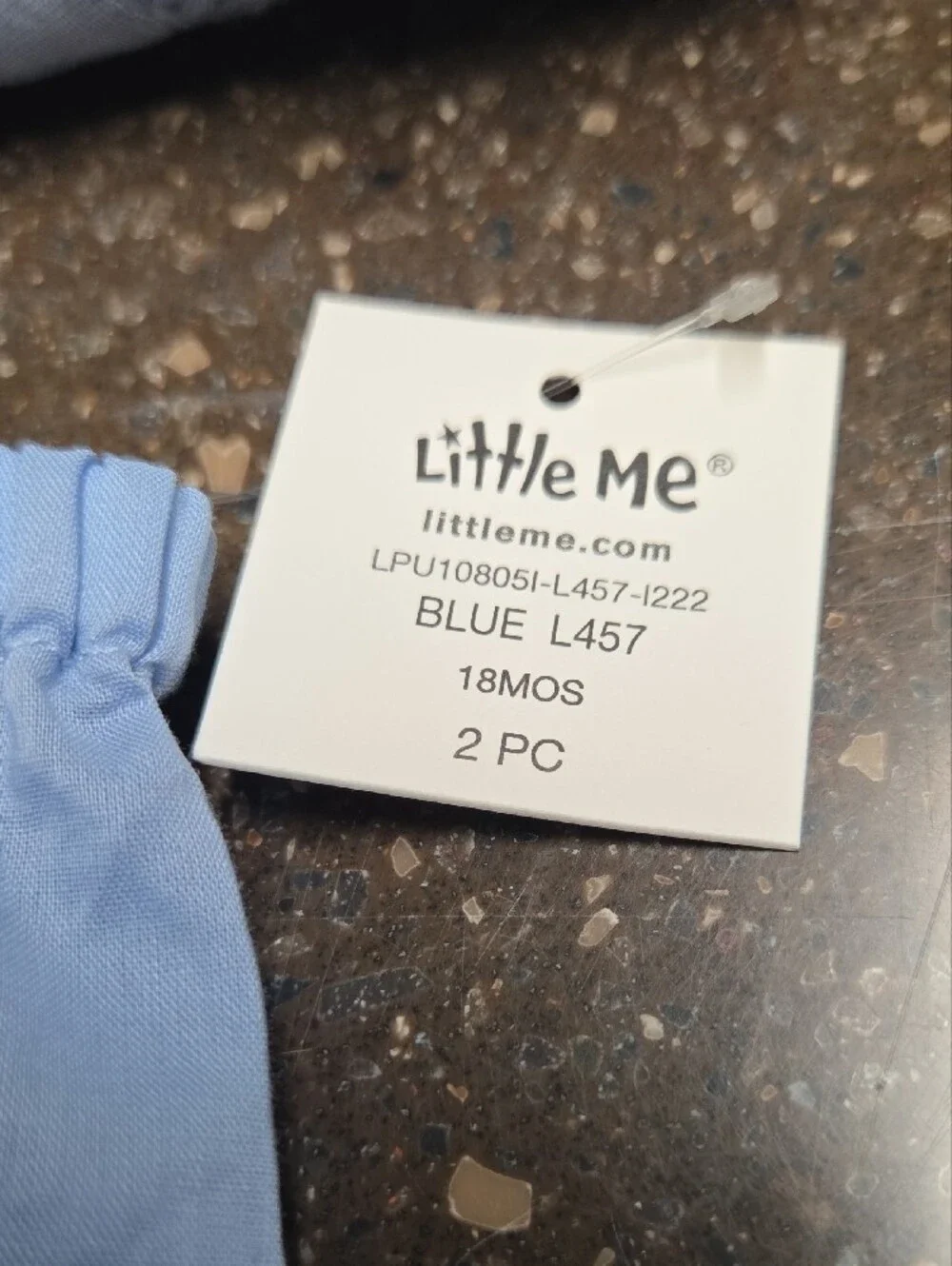 NWT Little Me Light Blue Embroidered Dress and Bloomers Set